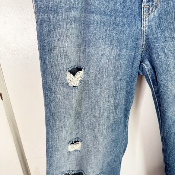 J Brand Johnny Distressed High Waisted Slim Boyfriend Jeans Style #14482 Size 31 - Picture 5 of 14
